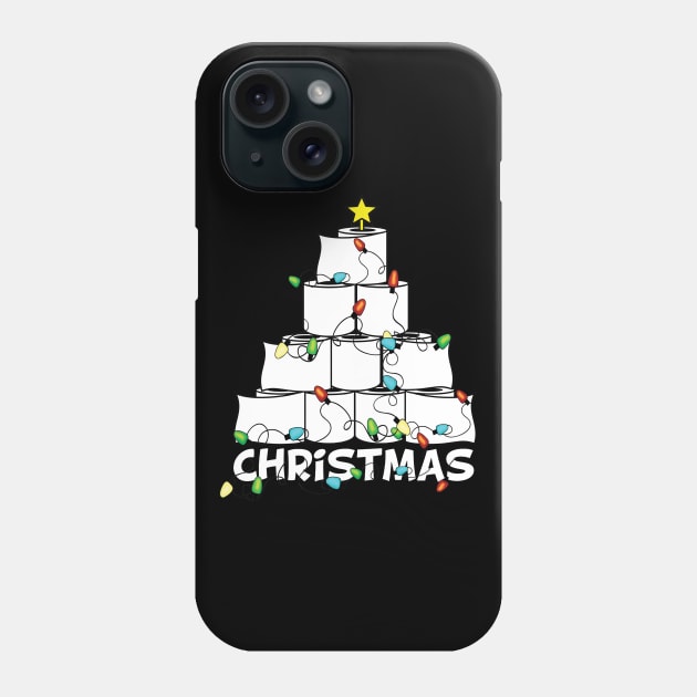 White Toilet Paper Christmas Tree, Funny Xmas Gift, Holiday Party Phone Case by kirayuwi