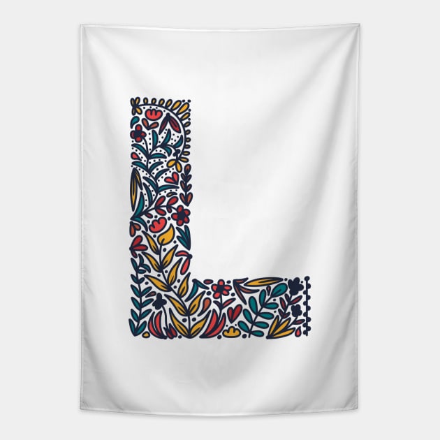 Tropical Letter L Tapestry by Cascade Patterns