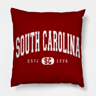 South Carolina Arch Distressed Vintage White Pillow