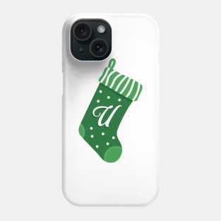 Christmas Stocking with the Letter U Phone Case