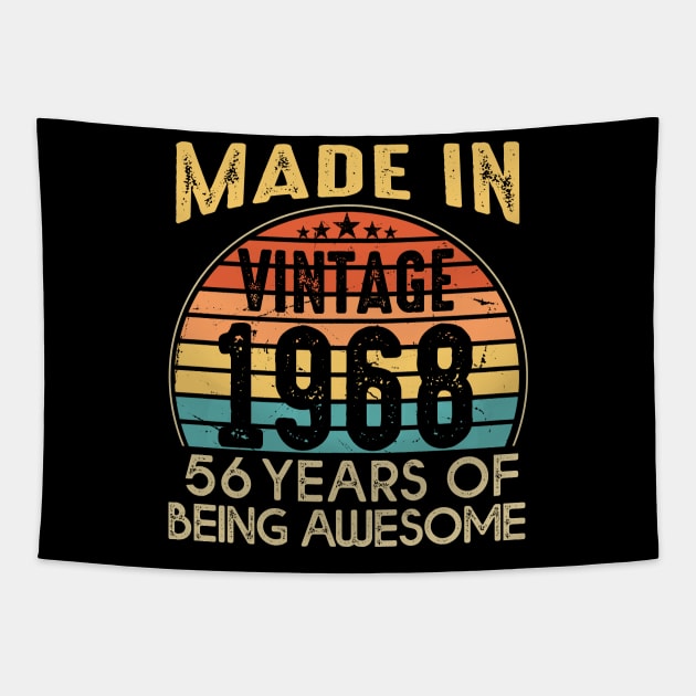 T4691968 Vintage 1968 56 Years Old Being Awesome Tapestry by shattorickey.fashion