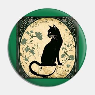 Black Cat Art Pin