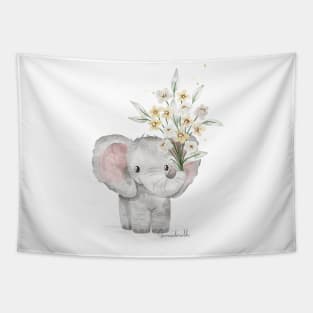 Bouquet Elephant Tapestry