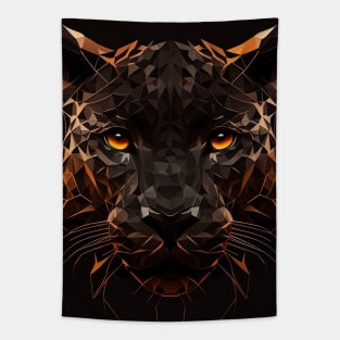 Triangle Panther - Abstract polygon animal face staring Tapestry