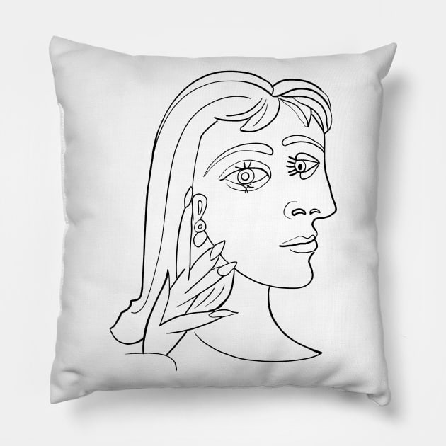 Picasso Woman's head #5 Lineart Pillow by shamila