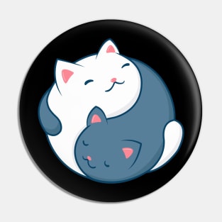 Cat Yin Yang Symbol Cat Lover Gift Pin