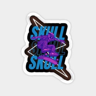 skull on skateboard Magnet