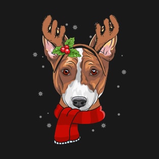 Animal Lover Shirts For Women Men Basenji Dog Reindeer Antlers Puppy Lovers Ugly Christmas For Women Men T-Shirt