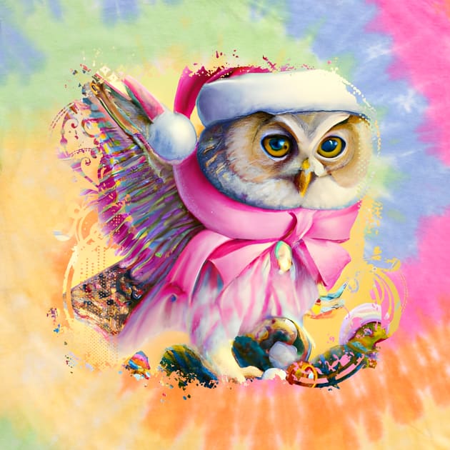 Vintage Pink Christmas Owl by DigiDreams