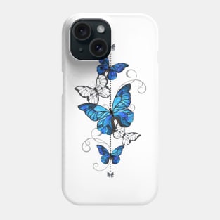 Blue Morpho and White Butterflies Phone Case