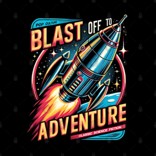 Blast off to Adventure - Retro by Neon Galaxia