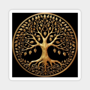 Gold Tree Of Life Mandala Sacred Nature Magnet