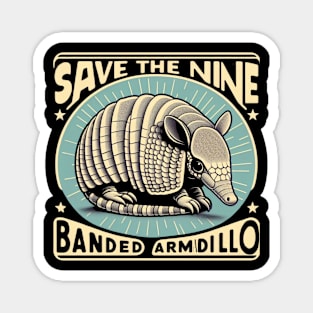 The nine-banded armadillo (Dasypus novemcinctus), nine-banded long-nosed armadillo or common long-nosed armadillo, Magnet