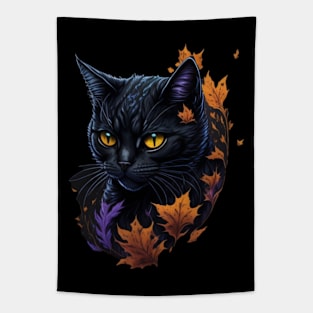 Halloween black cat Tapestry