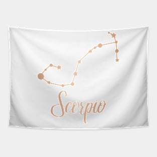 Scorpio Zodiac Constellation in Rose Gold Tapestry