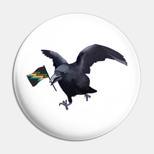 Disability Pride Crow Friend Pin