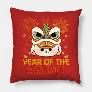 Chinese New Year Dabbing Rabbit Fireworks New Year Eve 2023 Pillow