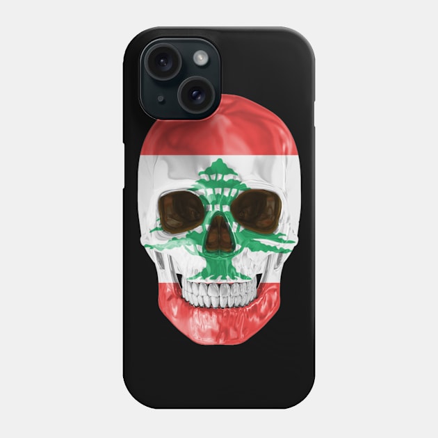 Lebanon Flag Skull - Gift for Lebanese With Roots From Lebanon Phone Case by Country Flags