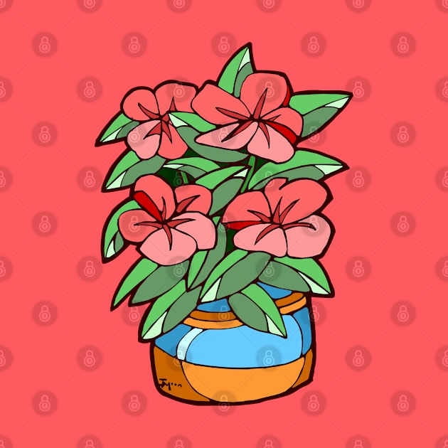 Flowering Potted Plant by Julia Moon