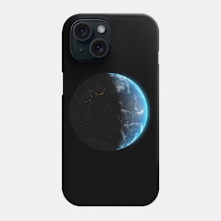 earth night and day Asia Phone Case