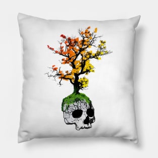 Tree Skull Autumn Pillow