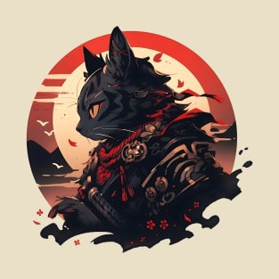 Cat Vintage Samurai Warrior T-Shirt