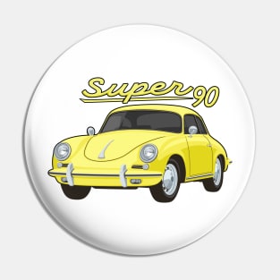 356 B Super 90 gt coupe Car classic vintage retro yellow Pin