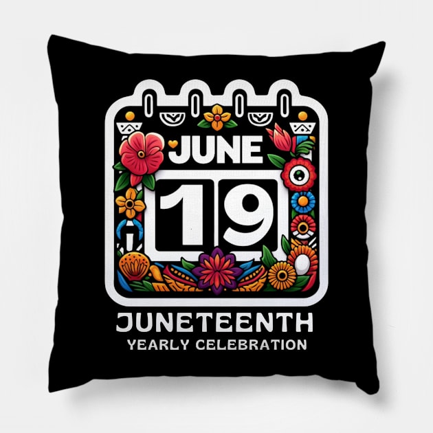 JUNETEENTH YEARLY CELEBRATION Pillow by GP SHOP