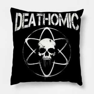 Grunge and Creepy Atomic Skull Symbol Pillow