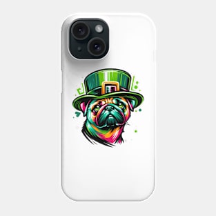 Pug Enjoys Saint Patrick's Day in Graffiti Style Phone Case