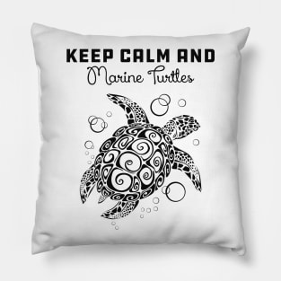 Marine Turtle - Keep calm and save marine turtles Pillow