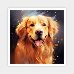 Golden Retriever Energy Watercolor Puppy Eyes for Dog Lovers Magnet