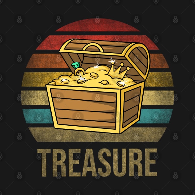 Pirate Treasure Chest Retro Sunset by The Agile Store