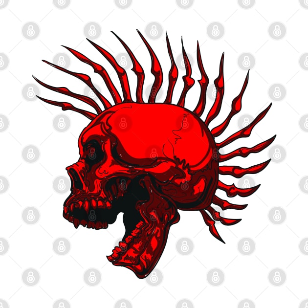 Red Punk Skull by imdesign