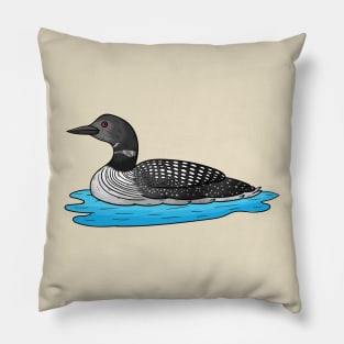 Loon bird cartoon illustration Pillow