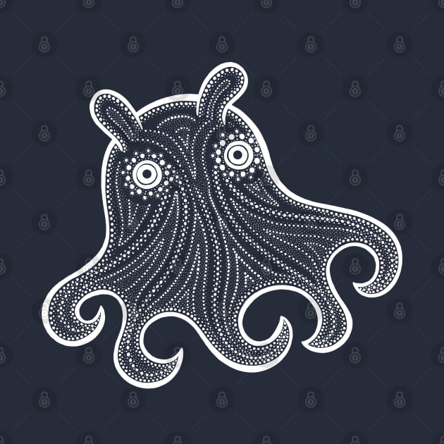 Flapjack or Dumbo Octopus drawing - cute ocean creature art by Green Paladin