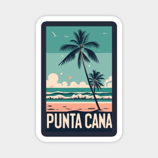 A Vintage Travel Art of Punta Cana - Dominican Republic Magnet