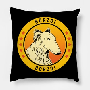 Borzoi Dog Portrait Pillow