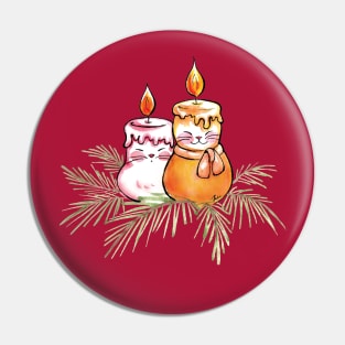 Xmas blessing cats candle Pin