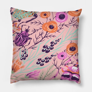 Nature Insect Pattern Pillow