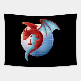 Kawaii Dragon 01 - with background Tapestry