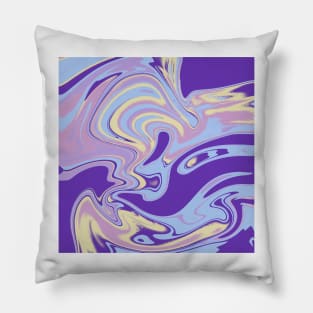 Trippy Purple Yellow Blue and Pink Swirls Pillow