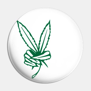 Peace Sign Pot Leaf Logo Pin