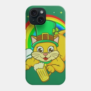 St Patricks Day Irish Leprechaun Cat Beer Funny Humor Phone Case