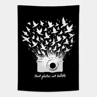 Shoot photos not bullets - Birds and camera Tapestry