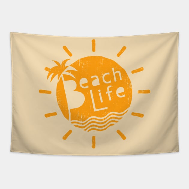 Beach Life (Typography Illustration) Tapestry by lents