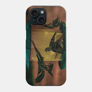 Birds at the feeder illustration Phone Case