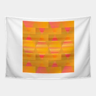 Argyle - Pink and Yellow on Stripes and Rectangles Tapestry