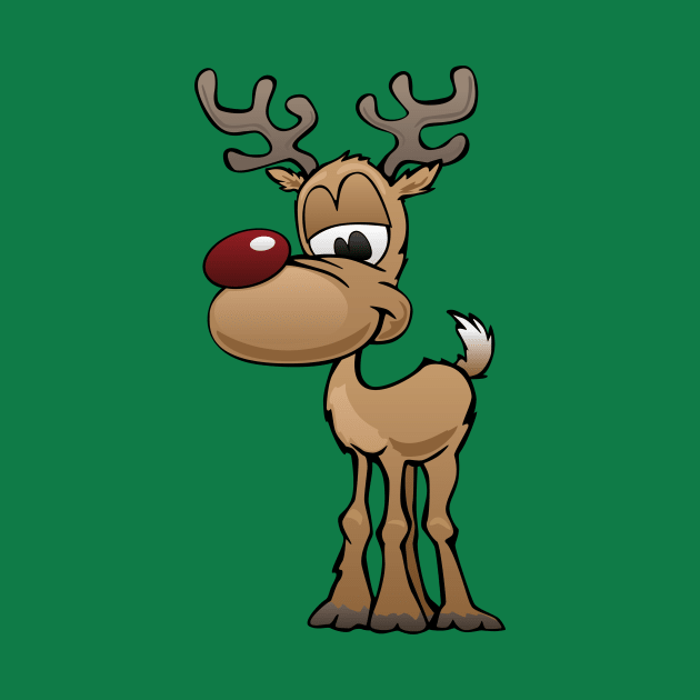 Cute Christmas Reindeer Cartoon by hobrath