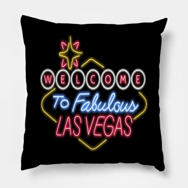 Las Vegas Neon Sign Pillow by madeinchorley